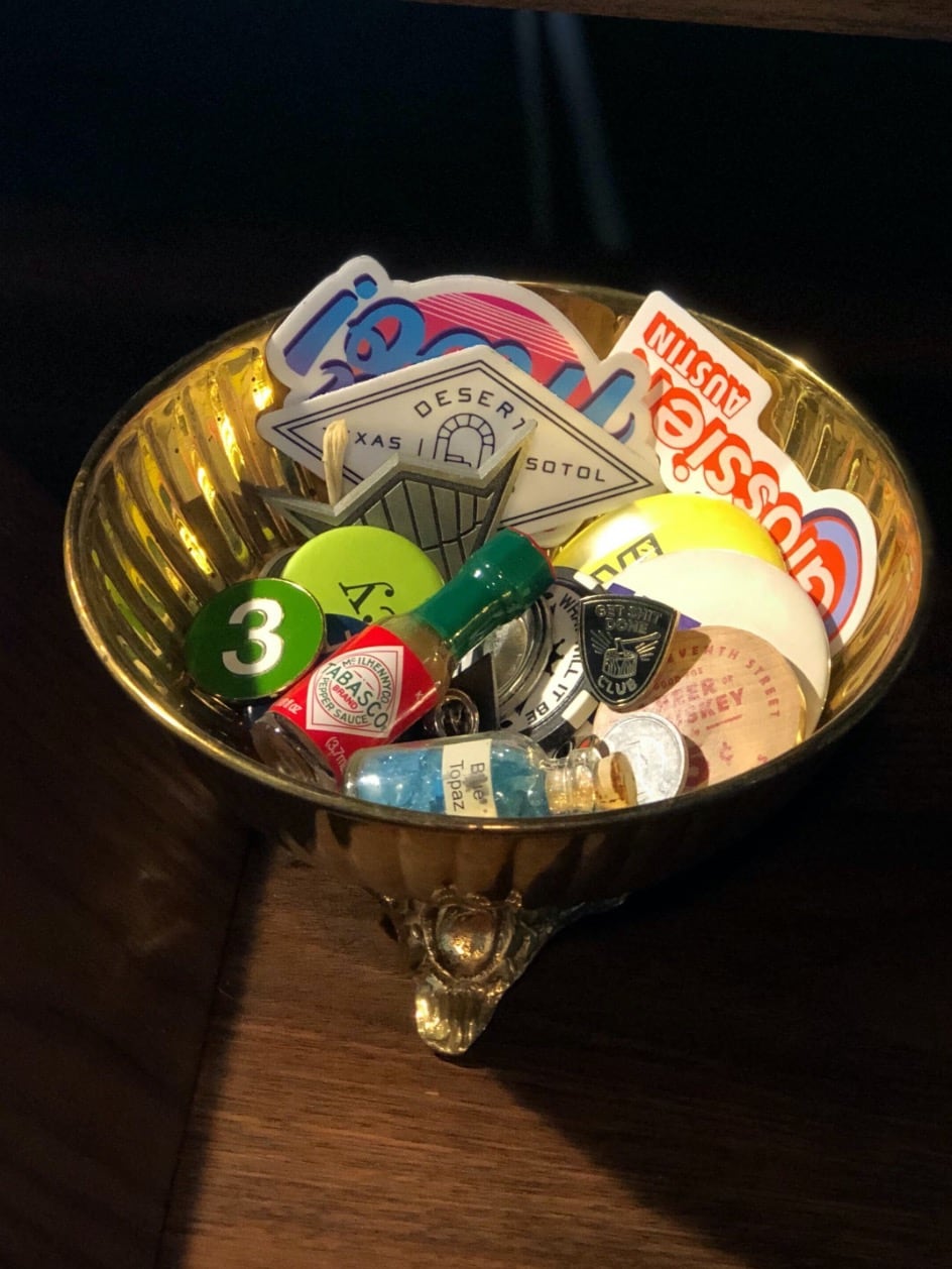 Production Designer Nguyen’s bowl of ephemera